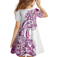 Aloha Hawaii Tapa Kid Short Sleeve Dress Vibrant Fuchsia Hawaiian Ipu LT7 - Polynesian Pride