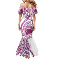 Aloha Hawaii Tapa Mermaid Dress Vibrant Fuchsia Hawaiian Ipu - Polynesian Pride