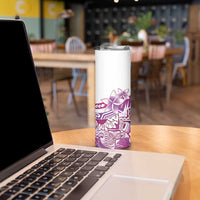 Aloha Hawaii Tapa Skinny Tumbler Vibrant Fuchsia Hawaiian Ipu - Polynesian Pride
