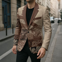 Samoa Mamanu Siapo Mocha Blazer Tatau Malie
