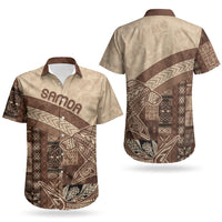 Samoa Mamanu Siapo Mocha Couples Matching Mermaid Dress and Hawaiian Shirt Tatau Malie