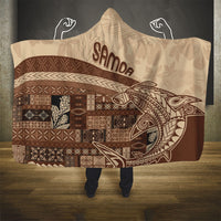 Samoa Mamanu Siapo Mocha Hooded Blanket Tatau Malie