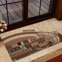 Samoa Mamanu Siapo Mocha Rubber Doormat Tatau Malie