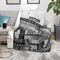 Samoa Mamanu Siapo Classic Black Blanket Tatau Malie