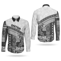 Samoa Mamanu Siapo Classic Black Couples Matching Off Shoulder Short Dress and Long Sleeve Button Shirt Tatau Malie
