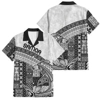 Samoa Mamanu Siapo Classic Black Family Matching Long Sleeve Bodycon Dress and Hawaiian Shirt Tatau Malie LT7 Dad's Shirt - Short Sleeve Black - Polynesian Pride