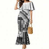 Samoa Mamanu Siapo Classic Black Mermaid Dress Tatau Malie