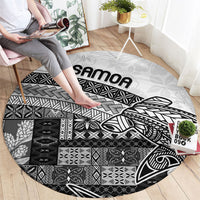 Samoa Mamanu Siapo Classic Black Round Carpet Tatau Malie