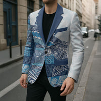 Samoa Mamanu Siapo Royal Blue Blazer Tatau Malie