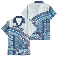 Samoa Mamanu Siapo Royal Blue Family Matching Puletasi and Hawaiian Shirt Tatau Malie