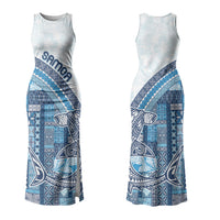 Samoa Mamanu Siapo Royal Blue Family Matching Tank Maxi Dress and Hawaiian Shirt Tatau Malie