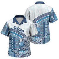 Samoa Mamanu Siapo Royal Blue Family Matching Tank Maxi Dress and Hawaiian Shirt Tatau Malie