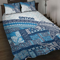 Samoa Mamanu Siapo Royal Blue Quilt Bed Set Tatau Malie