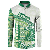 Samoa Mamanu Siapo Forest Green Button Sweatshirt Tatau Malie