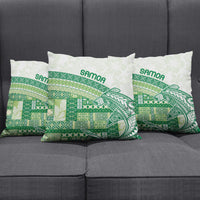 Samoa Mamanu Siapo Forest Green Pillow Cover Tatau Malie