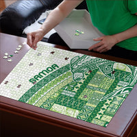 Samoa Mamanu Siapo Forest Green Puzzle Tatau Malie