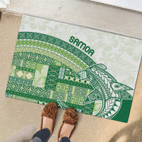 Samoa Mamanu Siapo Forest Green Rubber Doormat Tatau Malie