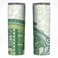 Samoa Mamanu Siapo Forest Green Skinny Tumbler Tatau Malie