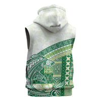 Samoa Mamanu Siapo Forest Green Sleeveless Zip Hoodie Tatau Malie