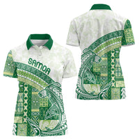 Samoa Mamanu Siapo Forest Green Women Polo Shirt Tatau Malie