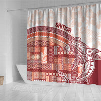 Samoa Mamanu Siapo Crimson Shower Curtain Tatau Malie