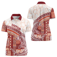 Samoa Mamanu Siapo Crimson Women Polo Shirt Tatau Malie