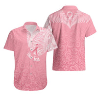 Personalised New Zealand Hawaiian Shirt Pink Ribbon Tattoo Mix Silver Fern LT7 - Polynesian Pride
