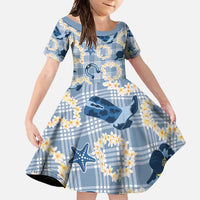 Aloha Hawaii Paniolo Jeans Palaka Family Matching Off Shoulder Maxi Dress and Hawaiian Shirt Coastal Rodeo - Polynesian Pride
