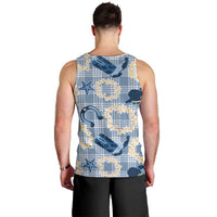 Aloha Hawaii Paniolo Jeans Palaka Men Tank Top Coastal Rodeo - Polynesian Pride