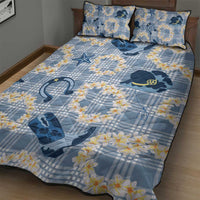 Aloha Hawaii Paniolo Jeans Palaka Quilt Bed Set Coastal Rodeo - Polynesian Pride