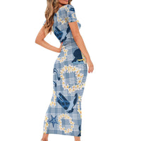 Aloha Hawaii Paniolo Jeans Palaka Short Sleeve Bodycon Dress Coastal Rodeo LT7 - Polynesian Pride