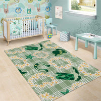 Aloha Hawaii Paniolo Mint Palaka Area Rug Coastal Rodeo - Polynesian Pride