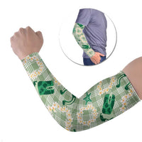 Aloha Hawaii Paniolo Mint Palaka Arm Sleeves Coastal Rodeo - Polynesian Pride