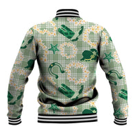 Aloha Hawaii Paniolo Mint Palaka Baseball Jacket Coastal Rodeo - Polynesian Pride