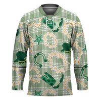 Aloha Hawaii Paniolo Mint Palaka Hockey Jersey Coastal Rodeo - Polynesian Pride
