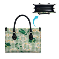 Aloha Hawaii Paniolo Mint Palaka Leather Bag Coastal Rodeo - Polynesian Pride