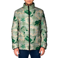 Aloha Hawaii Paniolo Mint Palaka Padded Jacket Coastal Rodeo - Polynesian Pride
