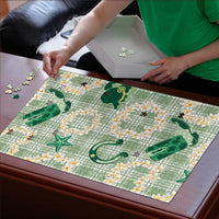 Aloha Hawaii Paniolo Mint Palaka Puzzle Coastal Rodeo - Polynesian Pride