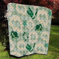 Aloha Hawaii Paniolo Mint Palaka Quilt Coastal Rodeo - Polynesian Pride