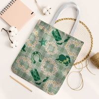 Aloha Hawaii Paniolo Mint Palaka Tote Bag Coastal Rodeo - Polynesian Pride