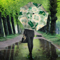 Aloha Hawaii Paniolo Mint Palaka Umbrella Coastal Rodeo - Polynesian Pride