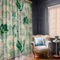 Aloha Hawaii Paniolo Mint Palaka Window Curtain Coastal Rodeo - Polynesian Pride