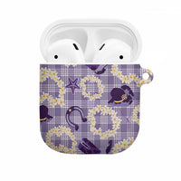Aloha Hawaii Paniolo Lavender Palaka AirPods Case Coastal Rodeo - Polynesian Pride