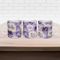Aloha Hawaii Paniolo Lavender Palaka Ceramic Mug Coastal Rodeo - Polynesian Pride