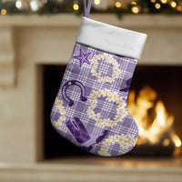 Aloha Hawaii Paniolo Lavender Palaka Christmas Stocking Coastal Rodeo - Polynesian Pride
