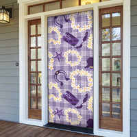 Aloha Hawaii Paniolo Lavender Palaka Door Cover Coastal Rodeo - Polynesian Pride