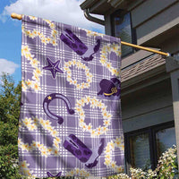 Aloha Hawaii Paniolo Lavender Palaka Garden Flag Coastal Rodeo - Polynesian Pride
