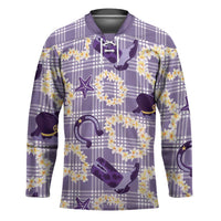Aloha Hawaii Paniolo Lavender Palaka Hockey Jersey Coastal Rodeo - Polynesian Pride