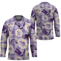 Aloha Hawaii Paniolo Lavender Palaka Hockey Jersey Coastal Rodeo - Polynesian Pride