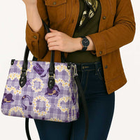 Aloha Hawaii Paniolo Lavender Palaka Leather Bag Coastal Rodeo - Polynesian Pride